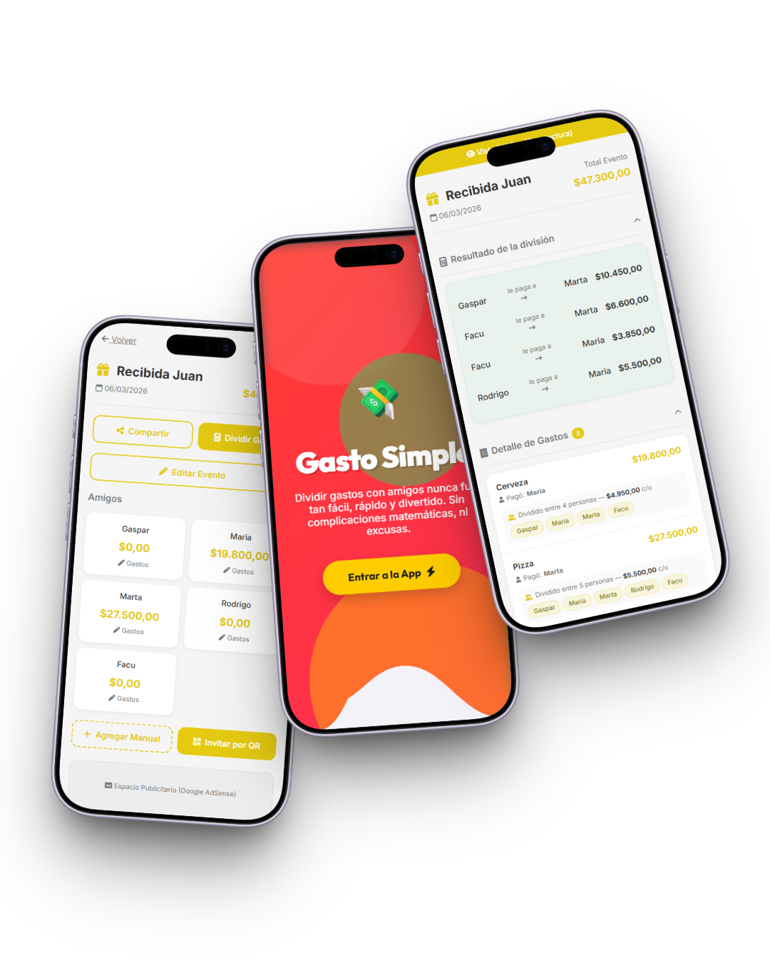 Mockup Gasto Simple App